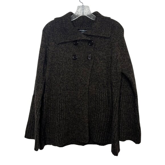 United States Sweaters Womens Large Brown Marl Double-Breasted Coat - Picture 1 of 8